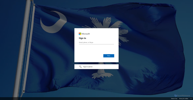 Security scan screenshot of https://scvrdomain-my.sharepoint.com