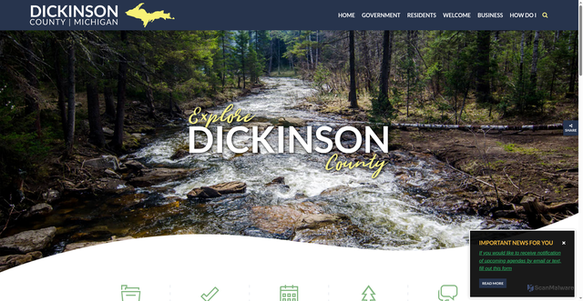 Security scan screenshot of https://dickinsoncountymi.gov/