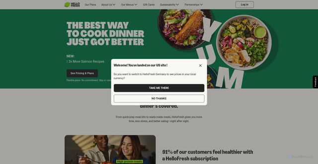 Security scan screenshot of https://www.hellofresh.com/