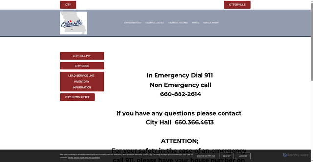Security scan screenshot of https://ottervillemo.gov/