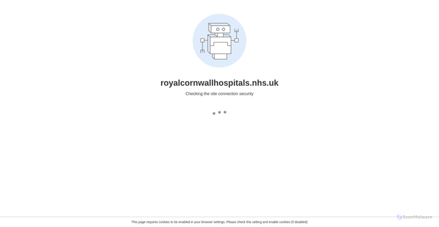 Security scan screenshot of https://royalcornwallhospitals.nhs.uk/