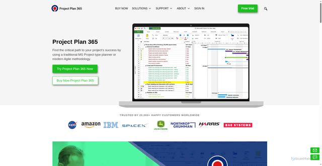 Security scan screenshot of https://www.projectplan365.com