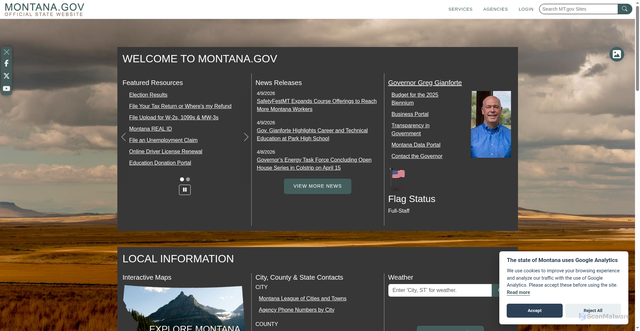 Security scan screenshot of https://mt.gov