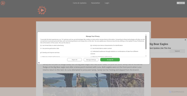 Security scan screenshot of https://sportsmansparadiseonline.com/2026/06/28/sandy-accidental-fledge-big-bear-luna-branch/