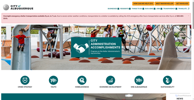 Security scan screenshot of https://www.cabq.gov/