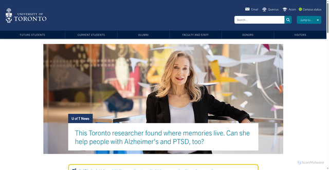 Security scan screenshot of https://toronto.edu
