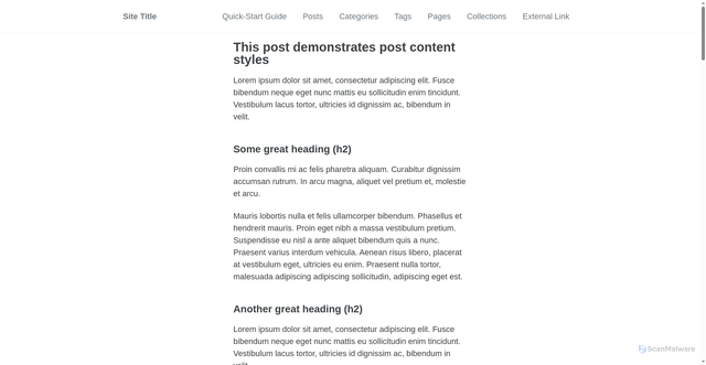 Security scan screenshot of https://websites-avicndugu-com.pages.dev/junk/this-post-demonstrates-post-content-styles/