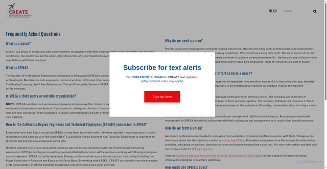 Security scan screenshot of https://www.create-speea.org/faqs