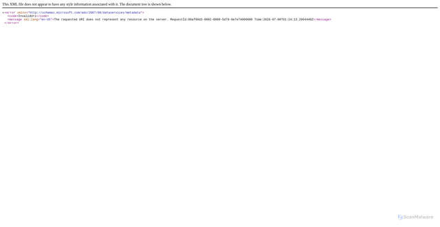 Security scan screenshot of https://table.mnz20prdstr04a.store.core.windows.net