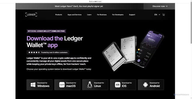 Security scan screenshot of https://ledgrlive-en-us.wixstudio.com/eng-us