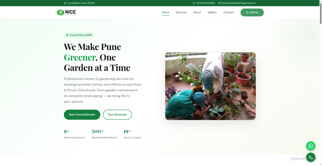 Security scan screenshot of http://nicegardeningpune.com/