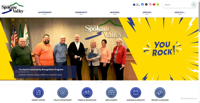 Security scan screenshot of https://spokanevalleywa.gov/