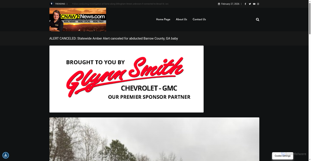 Security scan screenshot of https://cnaw2news.com/2026/02/26/statewide-amber-alert-issued-for-abducted-barrow-county-ga-baby/