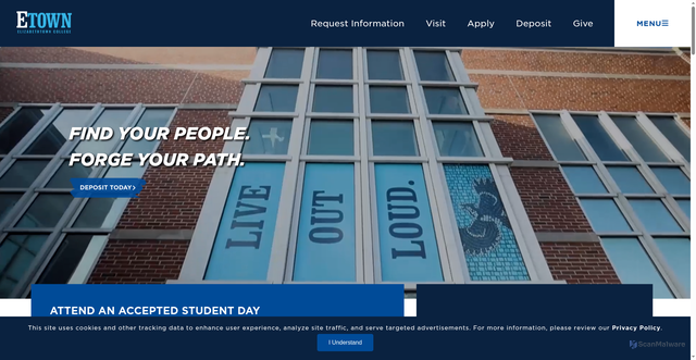 Security scan screenshot of https://etown.edu