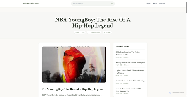 Security scan screenshot of https://www.thedetroitbureau.com/today-report/nba-youngboy-the-rise-of-a-hip-hop-legend-1767646325