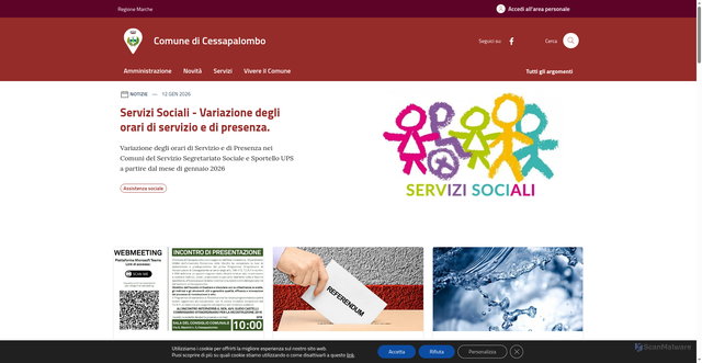 Security scan screenshot of https://www.comune.cessapalombo.mc.it/