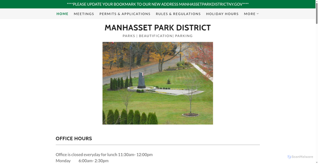 Security scan screenshot of https://manhassetparkdistrictny.gov/
