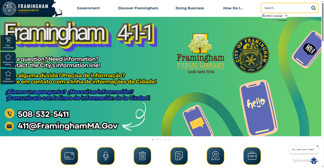 Security scan screenshot of https://framinghamma.gov/