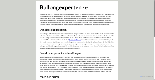 Security scan screenshot of https://ballongexperten.se