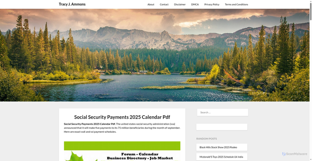Security scan screenshot of https://tracyjammons.pages.dev/mhocs-social-security-payments-2025-calendar-pdf-ngopt/