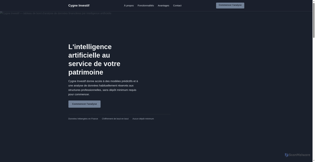 Security scan screenshot of https://www.cygneinvestif.com/