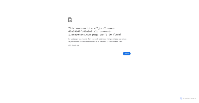 Security scan screenshot of https://aes-on-inter-f6jdru7hsmor-62a69167fd86a9e2.elb.us-east-1.amazonaws.com