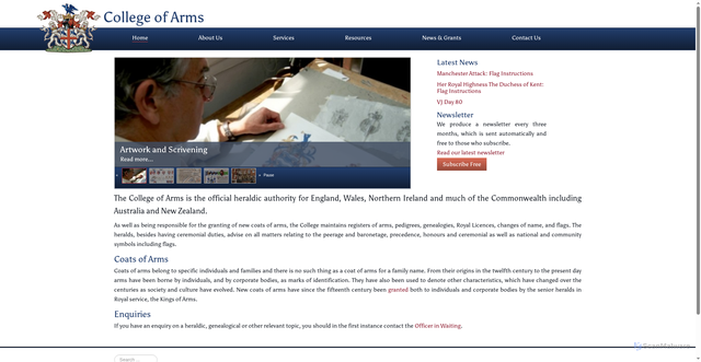 Security scan screenshot of https://www.college-of-arms.gov.uk/