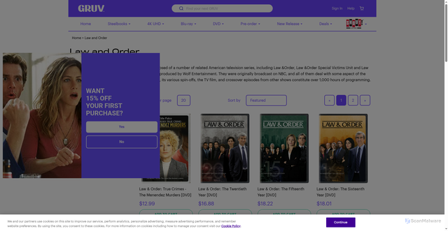 Security scan screenshot of https://gruv.com/collections/law-and-order?srsltid=AfmBOorXy2DWT5Xq0ZLXCKLrbHdcGCE3ObgkgkFMOHW3lNalZv3377BK