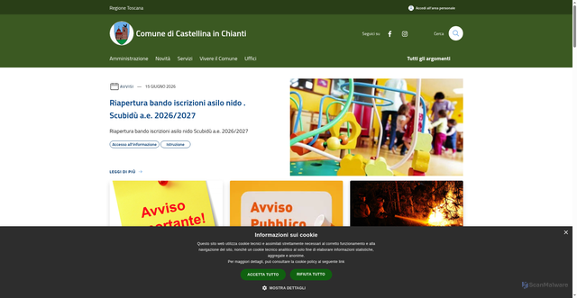 Security scan screenshot of https://www.comune.castellina.si.it