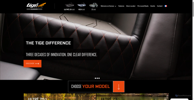 Security scan screenshot of http://www.tigeboats.eu/