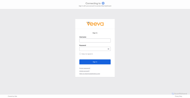 Security scan screenshot of https://veevasys.okta.com