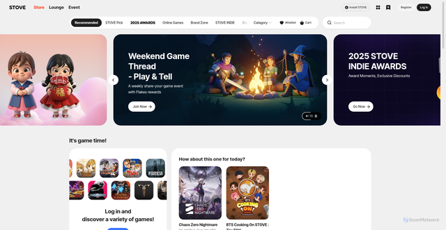 Security scan screenshot of https://page.onstove.com