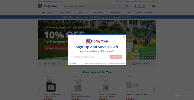 Security scan screenshot of https://domyown.com