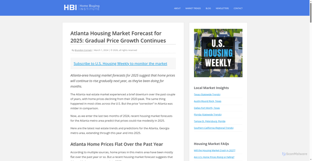 Security scan screenshot of https://homebuyinginstitute.com/mortgage/metro-atlanta-housing-trends/