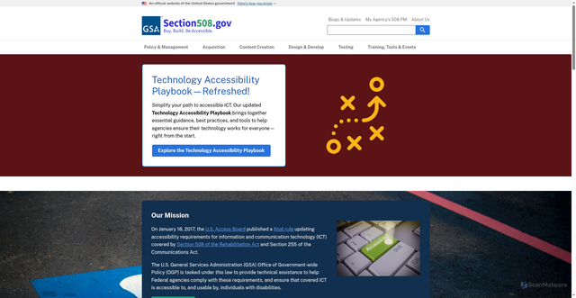Security scan screenshot of https://www.section508.gov/