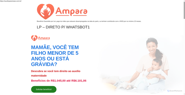 Security scan screenshot of https://auxilioparamaes.com.br