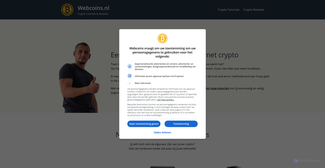 Security scan screenshot of https://webcoins.nl/