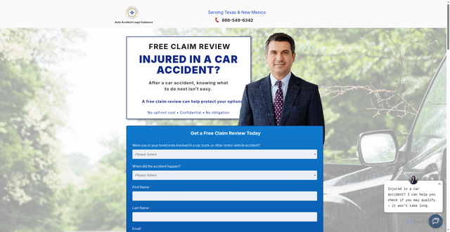 Security scan screenshot of https://claim.autoaccidentnavigator.com/
