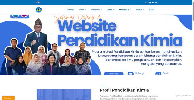 Security scan screenshot of https://kimia.fkip.unila.ac.id