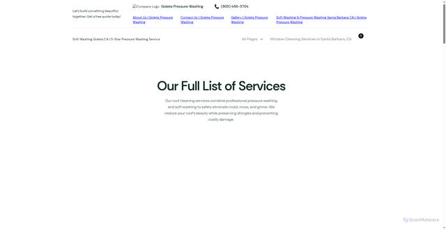 Security scan screenshot of https://goleta-v16-8202.pages.dev/service-area/pressure-washing-goleta/