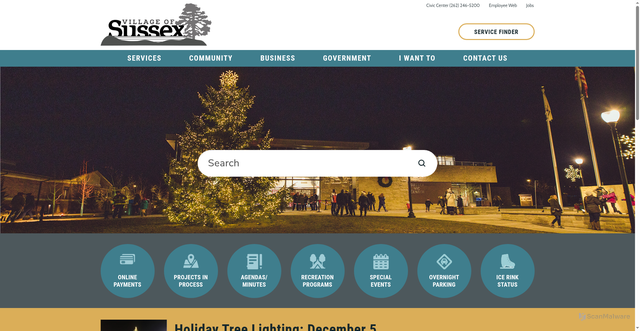 Security scan screenshot of https://www.sussexwi.gov/