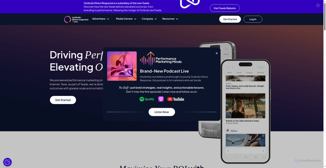 Security scan screenshot of https://outbrain.com