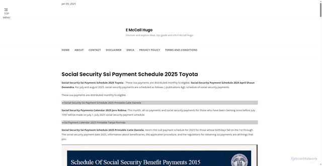 Security scan screenshot of https://emccallhugo.pages.dev/zitqf-social-security-ssi-payment-schedule-2025-toyota-duskf/