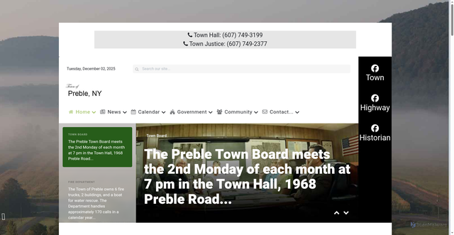 Security scan screenshot of https://preble-ny.gov/