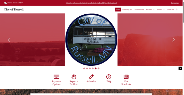 Security scan screenshot of https://russellmn.gov/