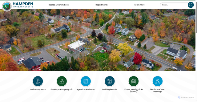 Security scan screenshot of https://hampdenma.gov/