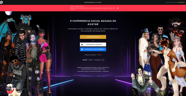 Security scan screenshot of https://es.imvu.com