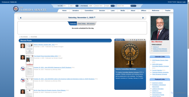 Security scan screenshot of https://flsenate.gov/
