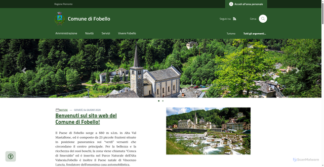 Security scan screenshot of https://www.comune.fobello.vc.it