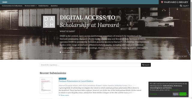 Security scan screenshot of https://dash.harvard.edu/